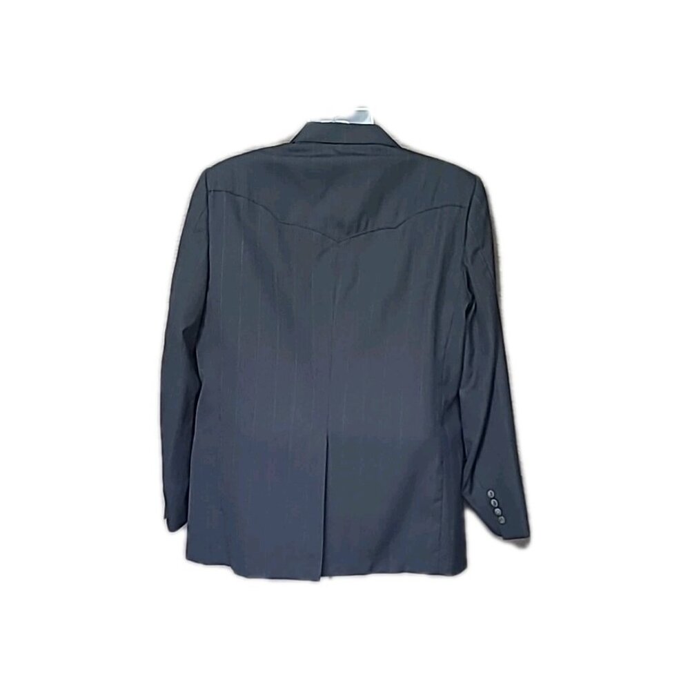 Luskey’s Men’s Western Sport Coat L Blue Wool Blend 2 Button Blazer Jacket - Picture 6 of 16